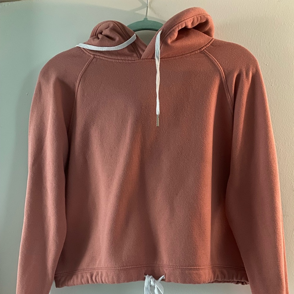 Coral Pink Crop Top Hoodie